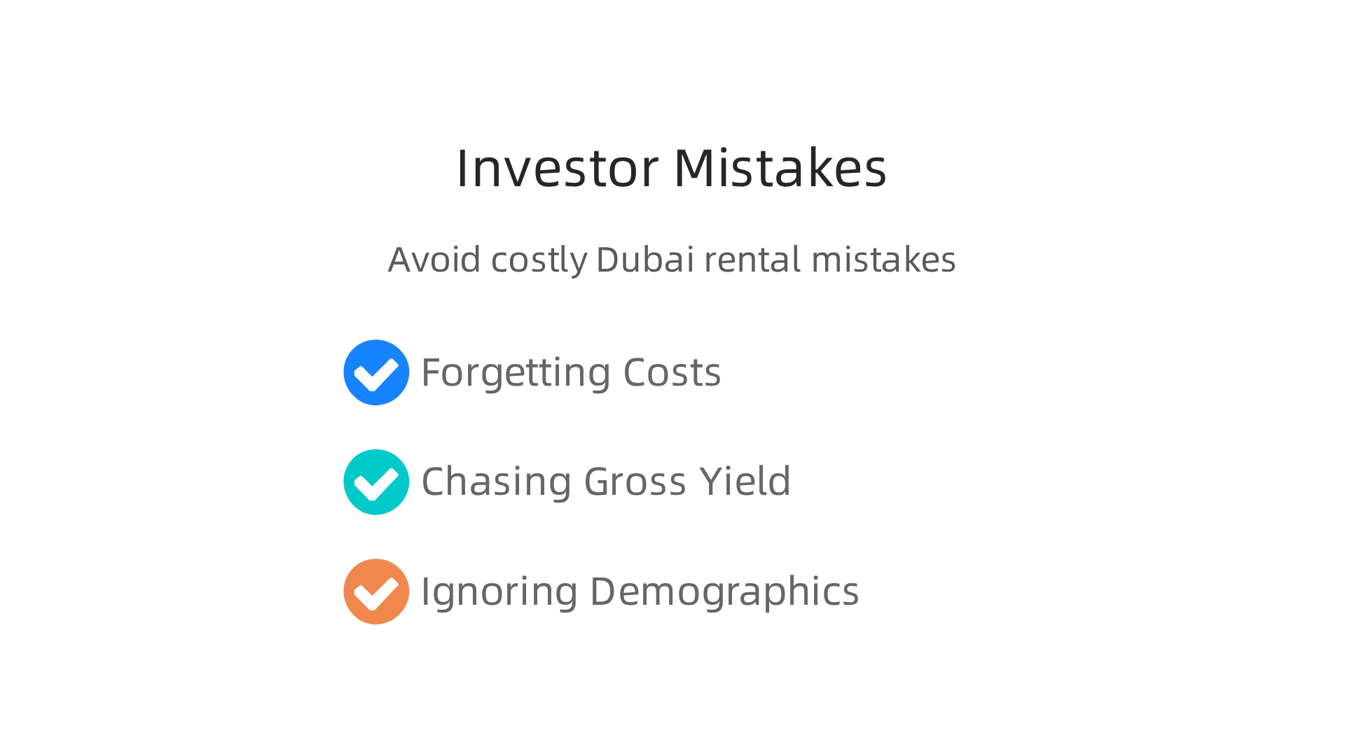 Identify and avoid common investor mistakes that can negatively impact Dubai rental yields.